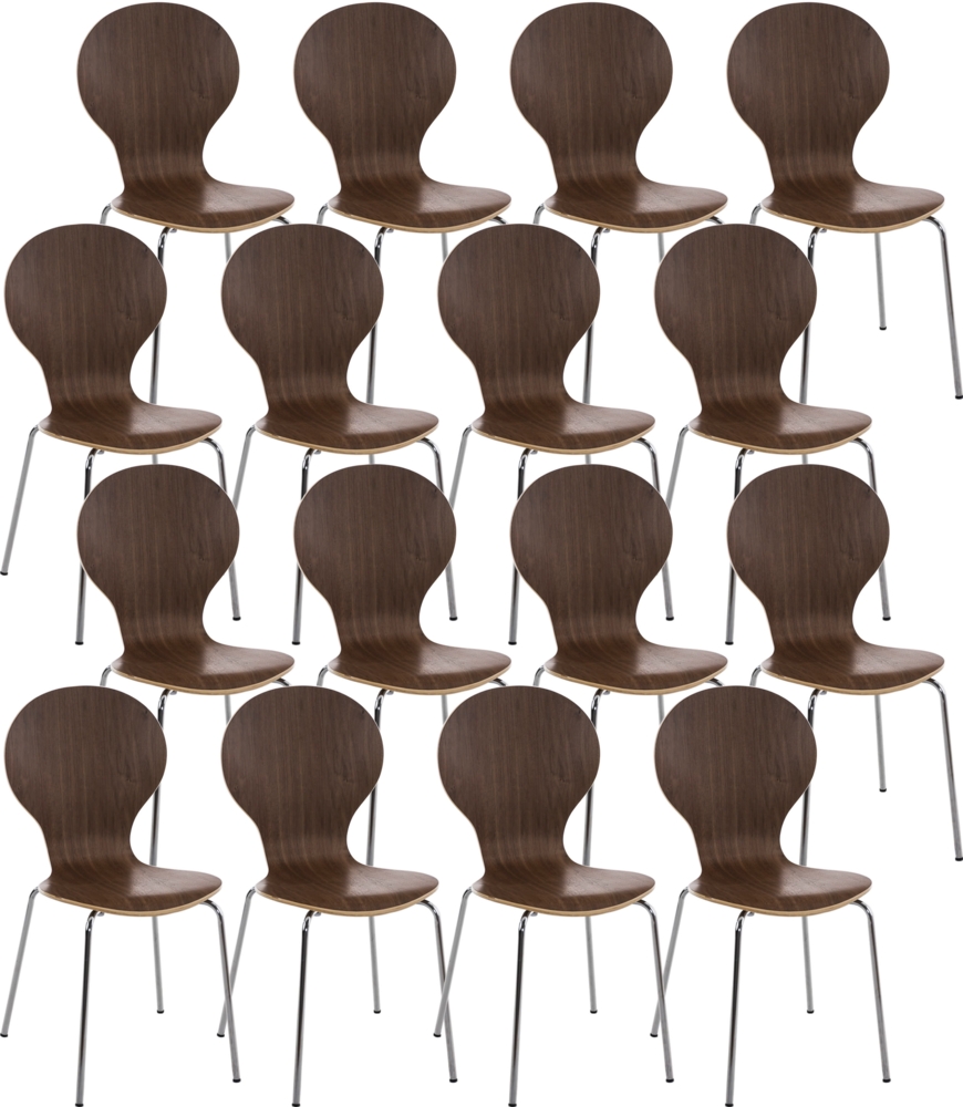CLP 16er Set Besucherstuhl Diego V2 stapelbar,walnuss Bild 1