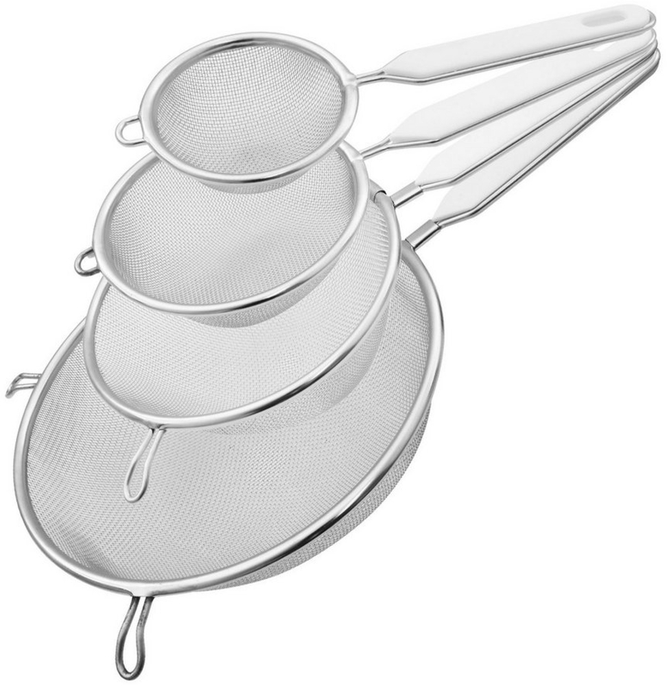 FACKELMANN Küchensieb Sieb 4-teilig, Edelstahlsiebe, Küchensiebe, Abtropfsiebe Bild 1