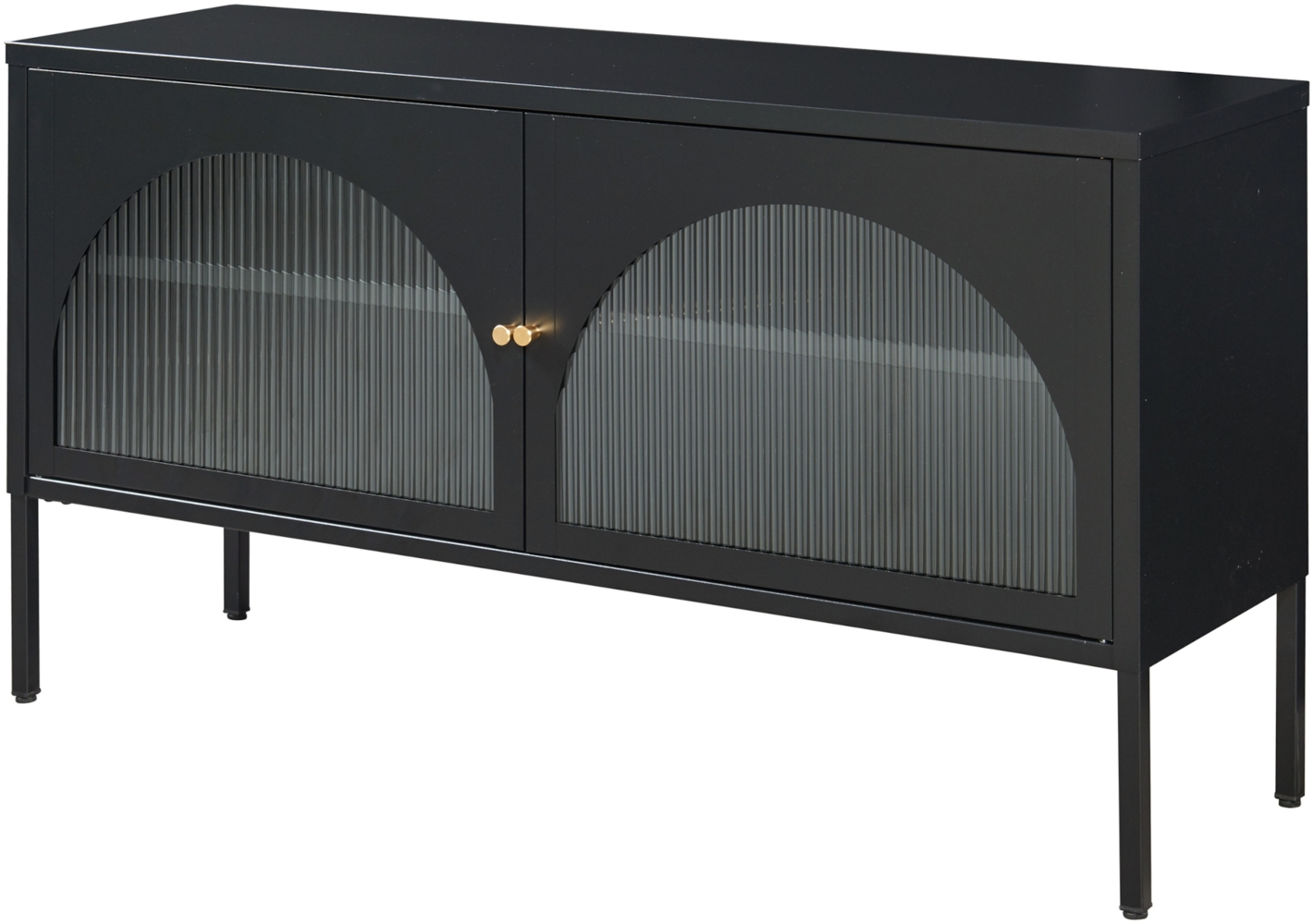 Fernsehschrank Karlskrona 115x35x64 cm Schwarz, matt [en. casa] Bild 1