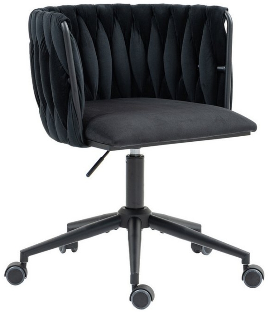 MODFU Bürostuhl Drehstuhl Bürohocker, 360° drehbar und stabilem Metallfußkreuz (Ergonomischer Bürostuhl aus Samt mit höhenverstellbarer Sitzfläche), ideal für Büro und Home-Office Bild 1