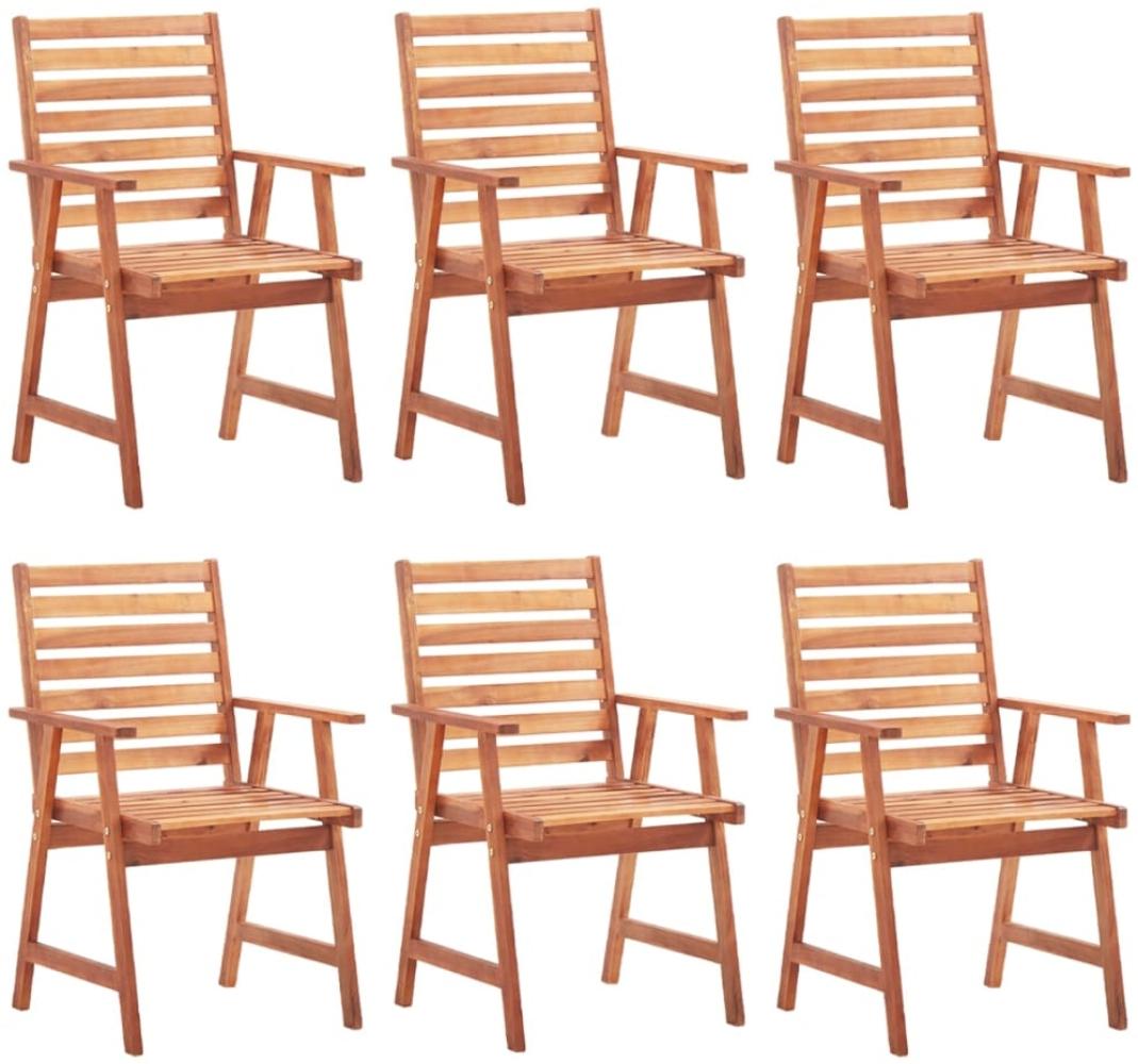 vidaXL Garten-Essstühle 6 Stk. mit Kissen Massivholz Akazie 3078368 Bild 1