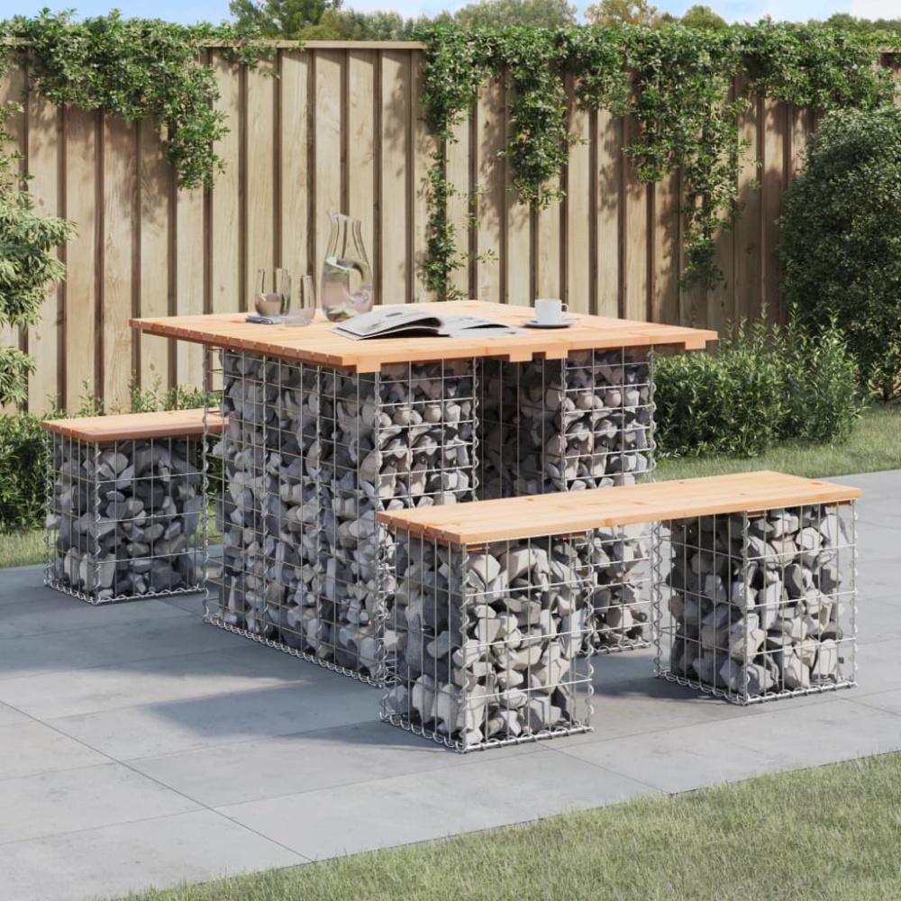 vidaXL Gartenbank aus Gabionen 100x102x72 cm Massivholz Kiefer 834371 Bild 1