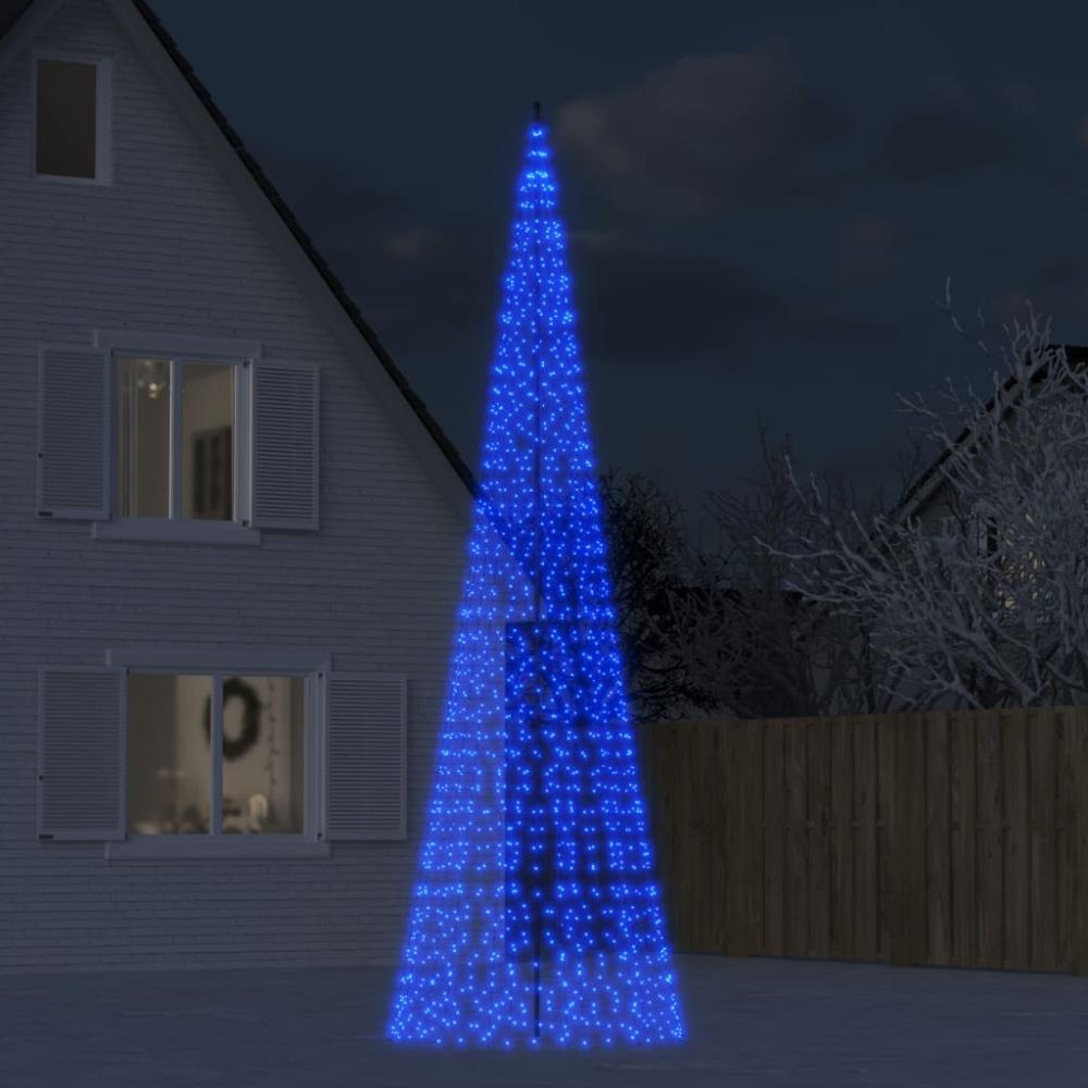 vidaXL LED-Weihnachtsbaum für Fahnenmast 1534 LEDs Blau 500 cm 358119 Bild 1