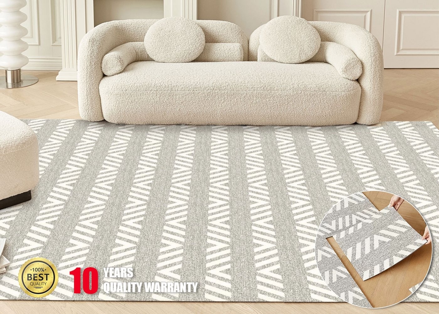 MULISOFT Teppich Premium-Abnehmbare Teppichfliesen, 12 Stück, Länge 160cm×Breite 120cm, Höhe: 9 mm, umweltfreundliches Material,Extrem Rutschfest,Langlebigkeit Bild 1