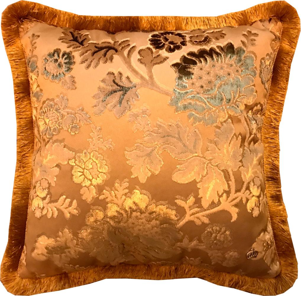 Luxus Kissen Pompöös by Casa Padrino von Harald Glööckler Elegance Collection Barock Muster Gold / Gold 50 x 50 cm - Luxuskissen Bild 1