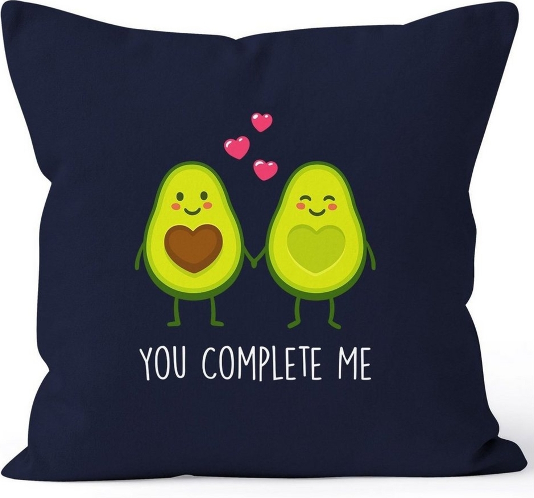 MoonWorks Dekokissen Kissen-Bezug Avocado - You complete me Kissen-Hülle Deko-Kissen Baumwolle Valentinstagsgeschenk MoonWorks® Bild 1