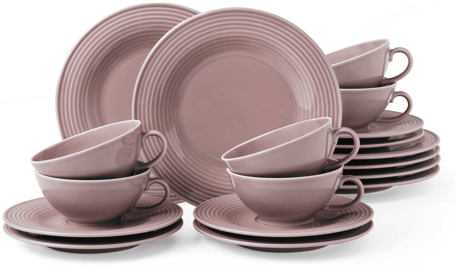 Seltmann Weiden Beat Color Glaze Teeservice 18-teilig - Altrosa Bild 1