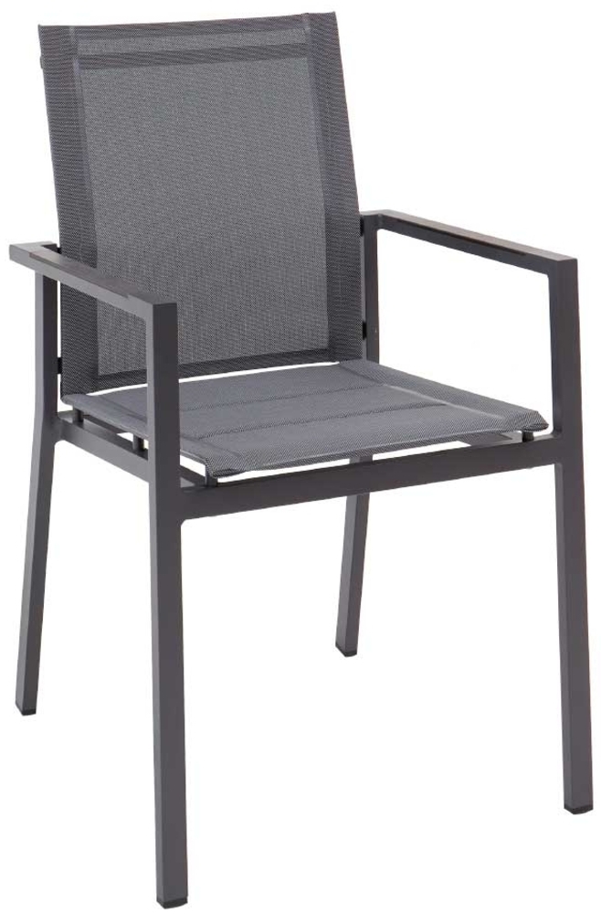 Gartenstuhl Alina II, Aluminium, Grau, Schwarz, 56 x 85 x 60 cm Bild 1