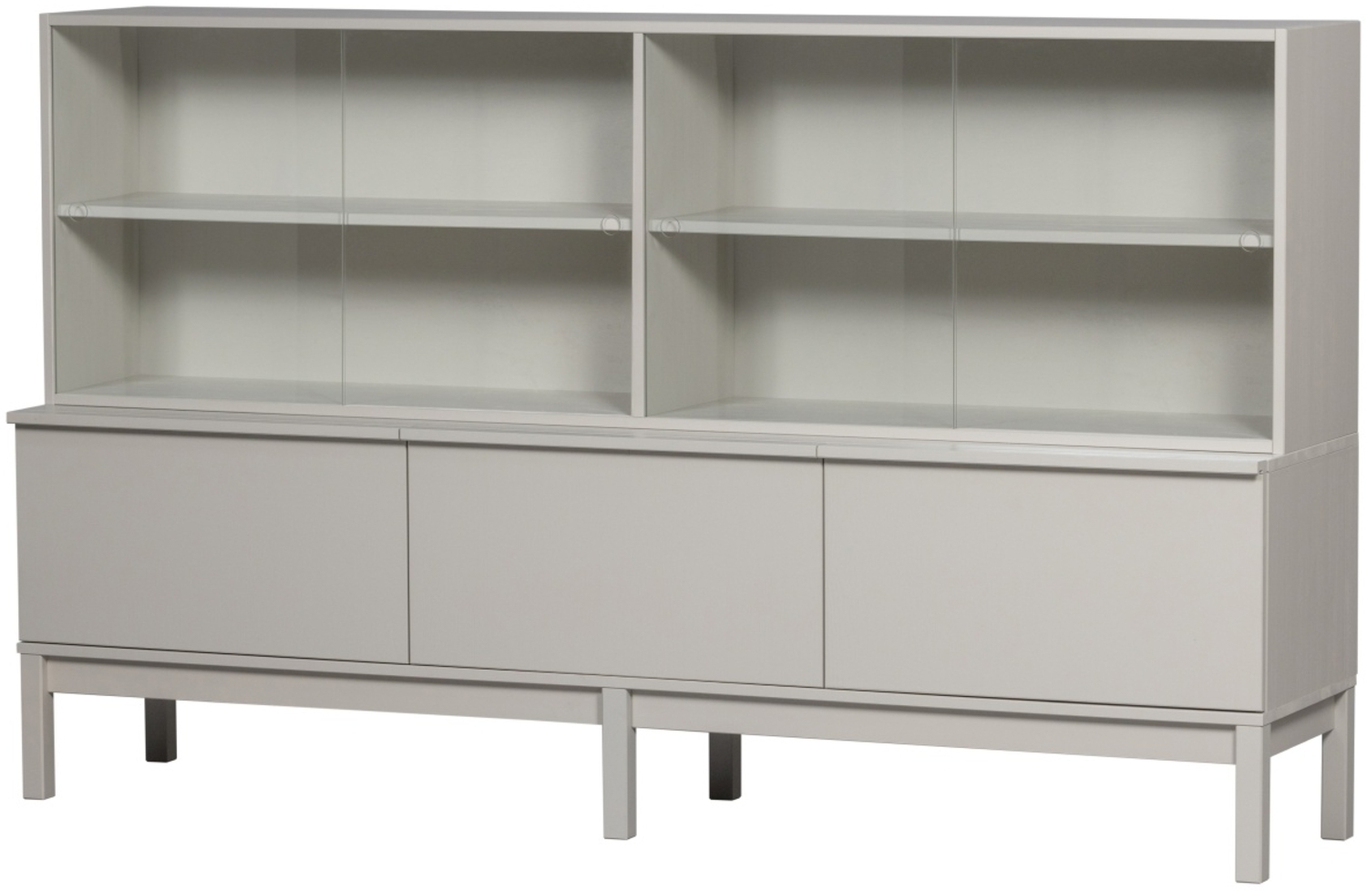 Basiclabel Wandschrank Klink aus Kiefernholz, Grau, 200 x 46 x 120 cm Bild 1