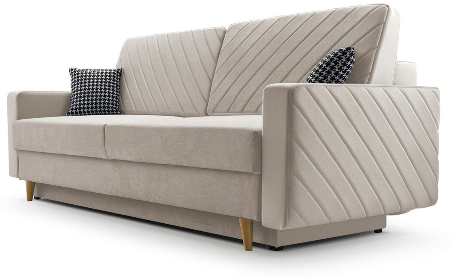 MOEBLO Schlafsofa CALIFORNIA, Sofa aus Samtstoff Couch für Wohnzimmer Sofagarnitur Polstersofa Wohnlandschaft Velours 230x96x97cm, mit Bettkasten und Schlaffunktion Bild 1