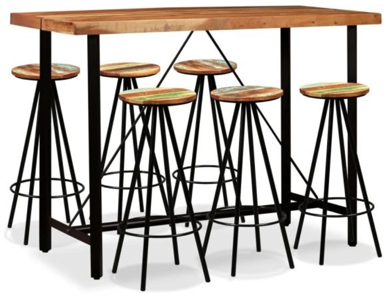 vidaXL 7-tlg. Bar-Set Massivholz Akazie und Altholz 275134 Bild 1