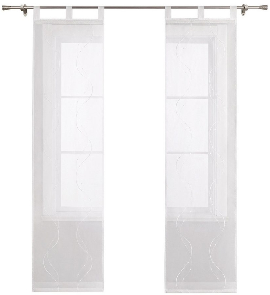 Joyswahl Schiebegardine (2 St), Schlaufen, transparent, Voile Flächenvorhänge, Bestickt, Schiebevorhang Wohnzimmer Bild 1