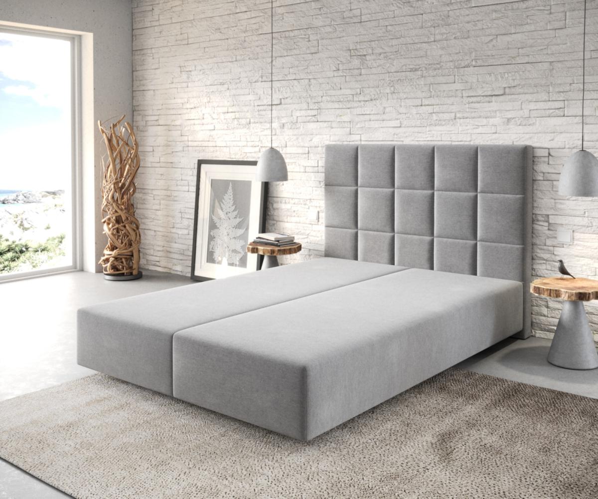 Boxspringgestell Dream-Fine 140x200 cm Mikrofaser Grau Bild 1