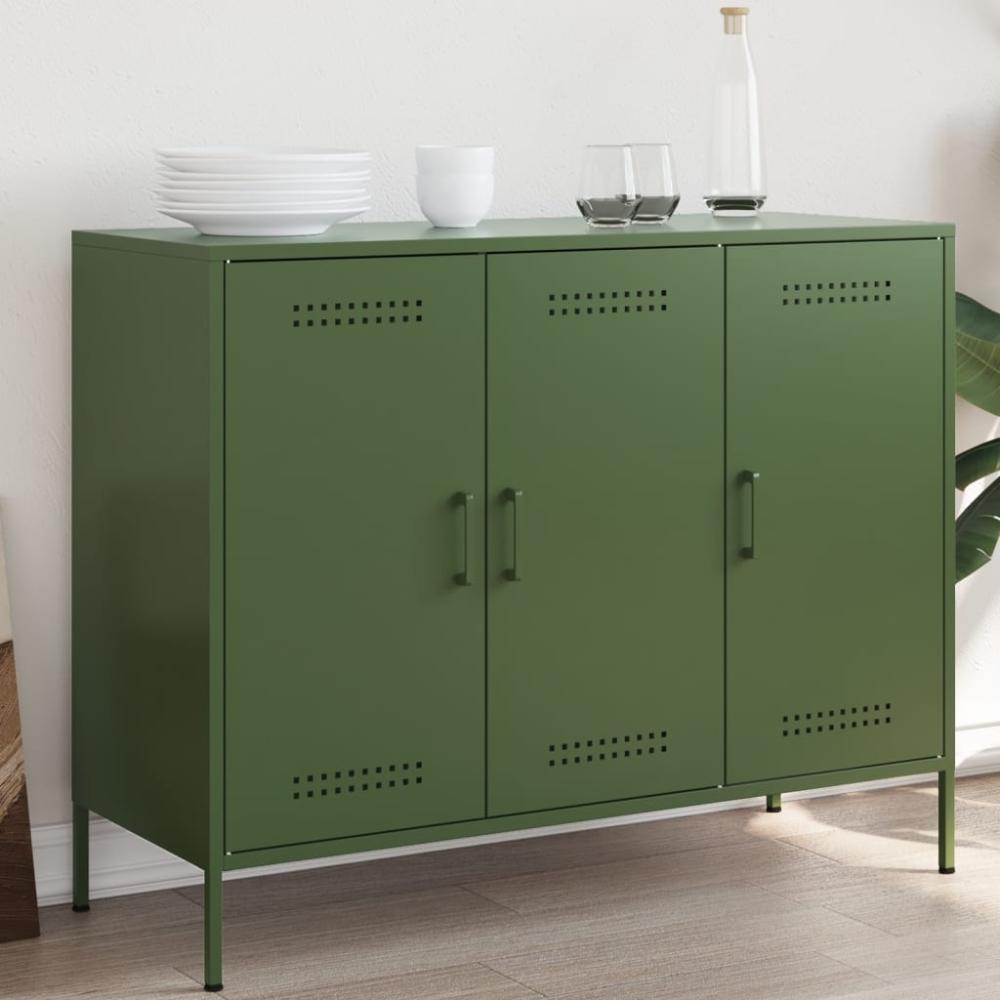 vidaXL Sideboard Olivgrün 100,5x39x79 cm Stahl 843028 Bild 1