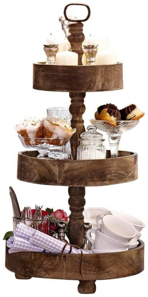 Mirabeau Etagere Etagere Beauvais braun, Tannenholz (cunninghamia lanceolata), Griffe: Stahl Bild 1