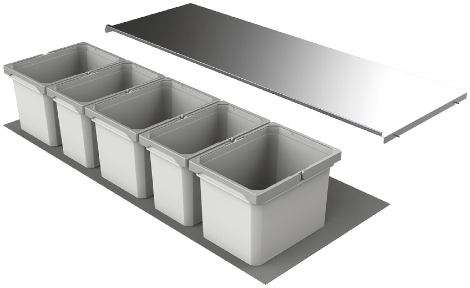 Abfallsorter Cox Box 235 K / 1200-5 für 120 cm Schrankbreite / 5-fach Trennung, 45 (3x10 und 2x 7,5) Liter / Abfalleimer / Abfallsammler Bild 1