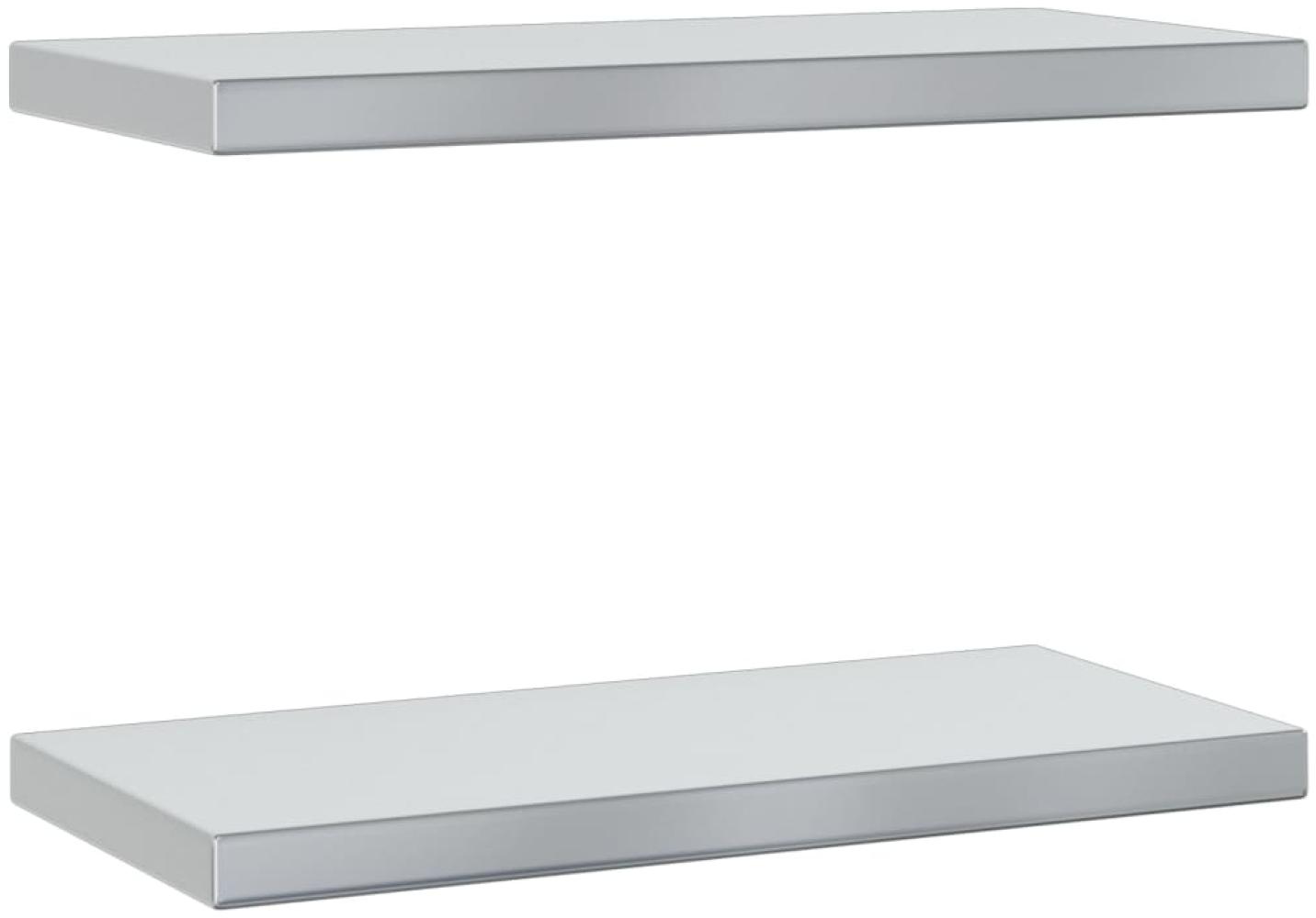 vidaXL Wandregale 2 Stk. 50x23,5x3 cm Silbern Edelstahl 30286 Bild 1