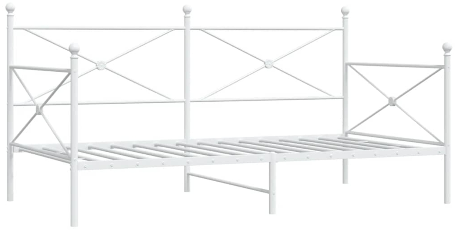 vidaXL Tagesbett ohne Matratze Weiß 100x200 cm Stahl 4104684 Bild 1