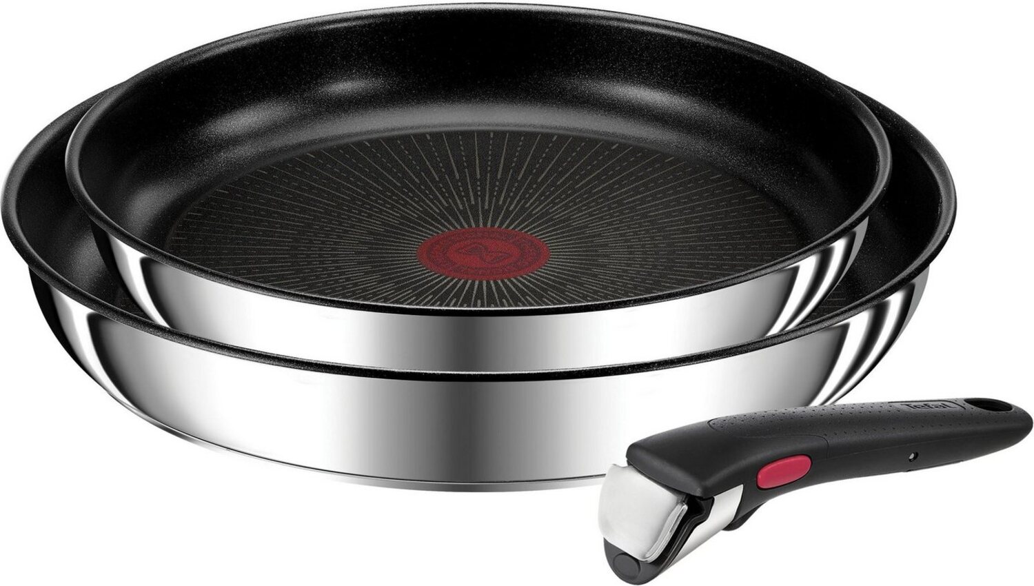 Tefal Pfannen-Set Ingenio Preference, Edelstahl (Set, 3-tlg, Tefal Ingenio Preference Pfannenset, 2 teilig, Ø 22, 26 cm, 1 Griff), stapelbar, Antihaftversiegelung, Induktion, Made in France, kompakt Bild 1