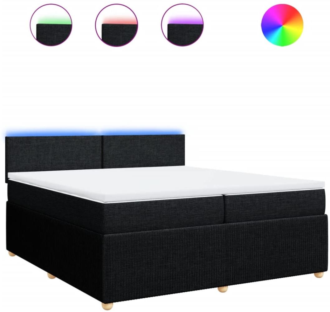 vidaXL Boxspringbett mit Matratze Schwarz 200x200 cm Stoff 3289858 Bild 1