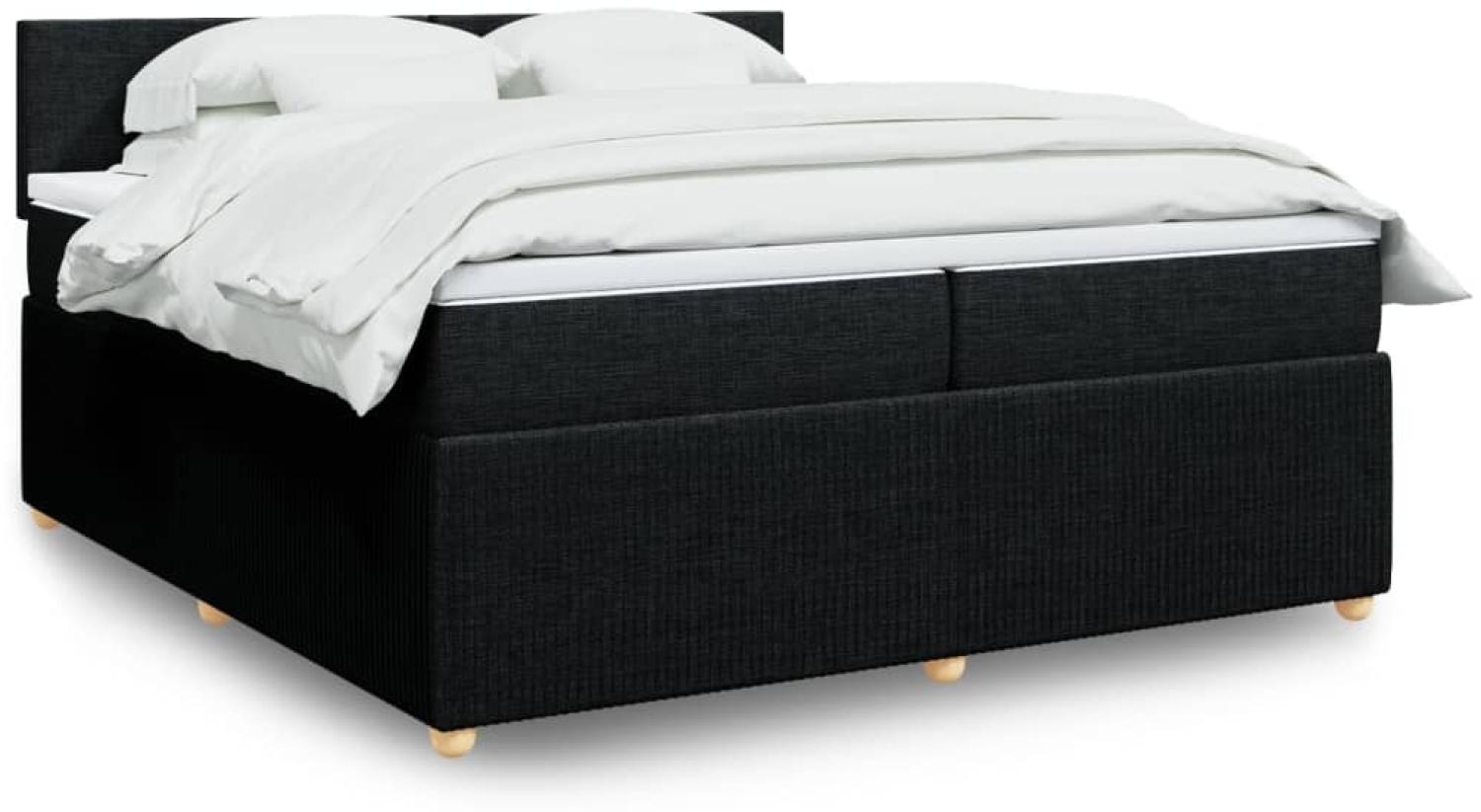 vidaXL Boxspringbett mit Matratze Schwarz 200x200 cm Stoff 3289858 Bild 1