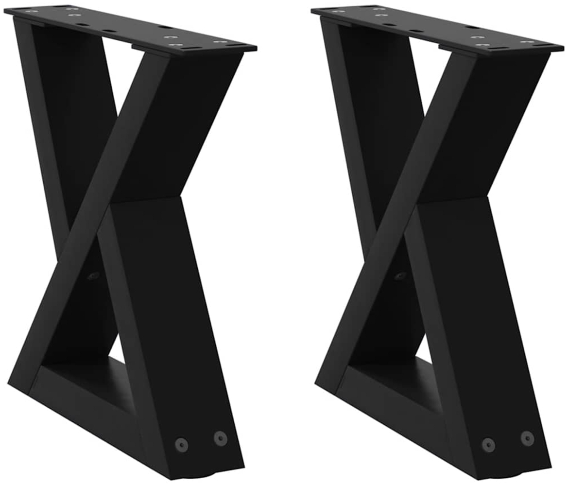 vidaXL Couchtischbeine 2 Stk. Schwarz 40x(30-31,3) cm Stahl 4012680 Bild 1