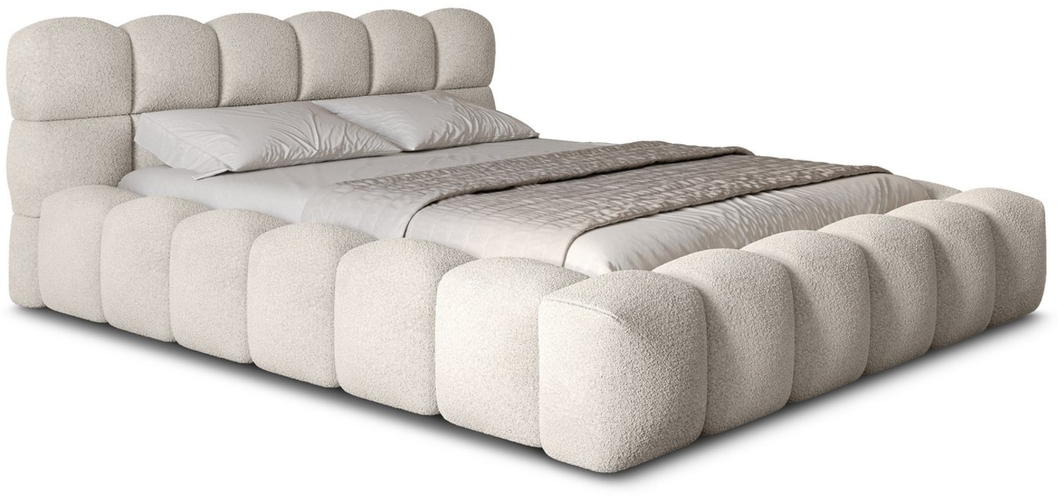 wonello Polsterbett Mira 2 (das Original), Bett mit Bettkasten und Lattenrost – eleganter Boucle-Stoff Bild 1