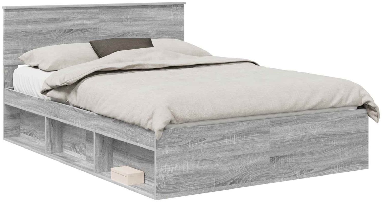 vidaXL Bettrahmen Graues Sonoma 140 x 190 cm Holzwerkstoff 3407873 Bild 1