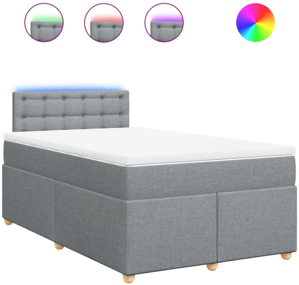 vidaXL Boxspringbett mit Matratze Hellgrau 120x200 cm Stoff 3288961 Bild 1