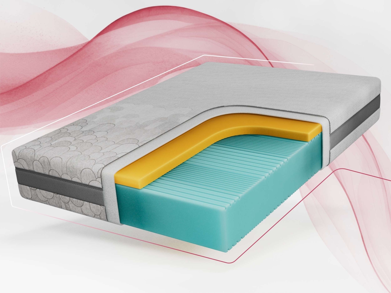 Kaltschaum matratze H2 mit Visco, Höhe 21 cm, Rollmatratze für Allergiker, 7 Zonen, abnehmbarer, waschbarer Bezug - 140 x 200 cm - MIRO - APRI Bild 1