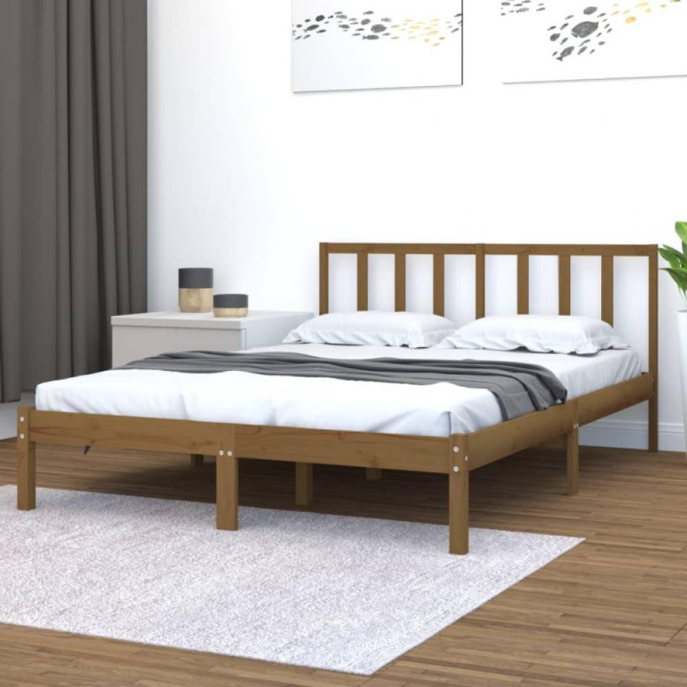 Massivholzbett Honigbraun Kiefer 150x200 cm 5FT King Size [3105079] Bild 1