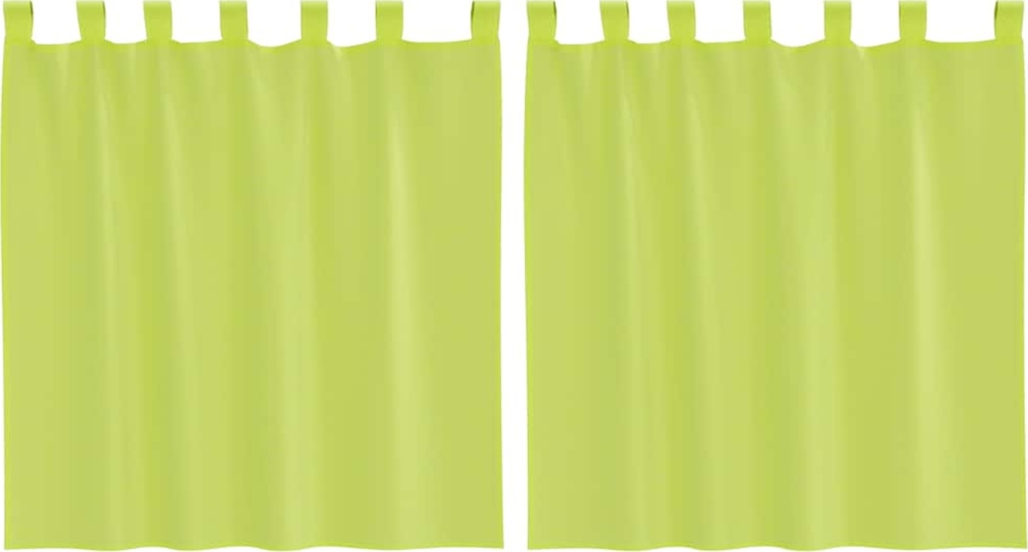 vidaXL Voile Vorhänge mit Lasche 2 Stk. Apfelgrün 4102251 Bild 1