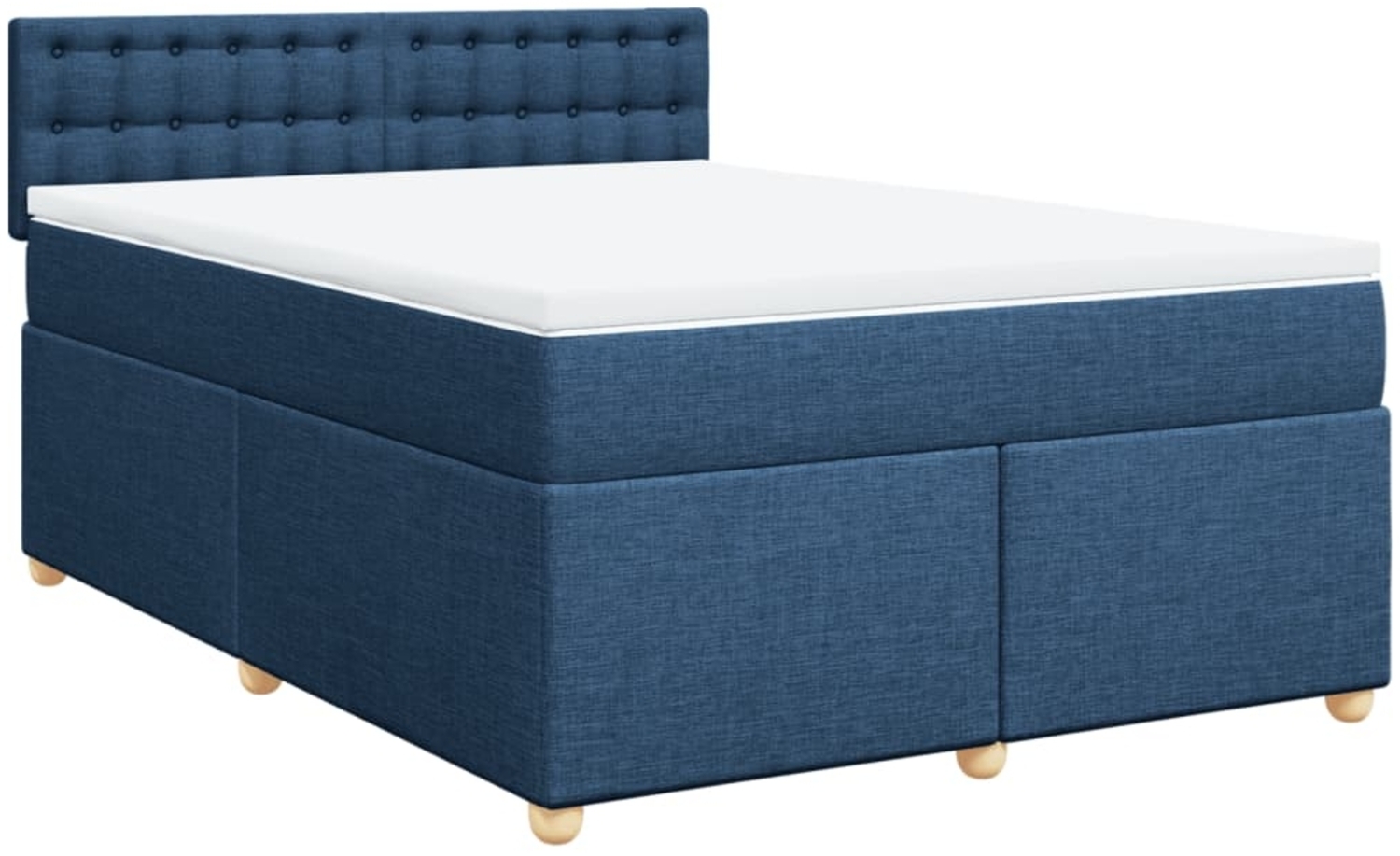 vidaXL Boxspringbett mit Matratze Blau 140x190 cm Stoff 3286695 Bild 1