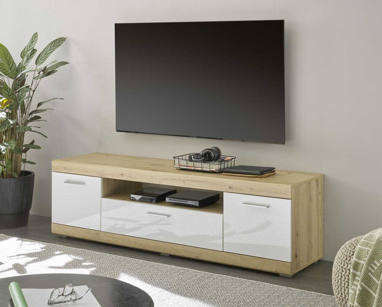 TV-Board >Nobe< in Eiche Artisan - 165x49x43cm (BxHxT) Bild 1