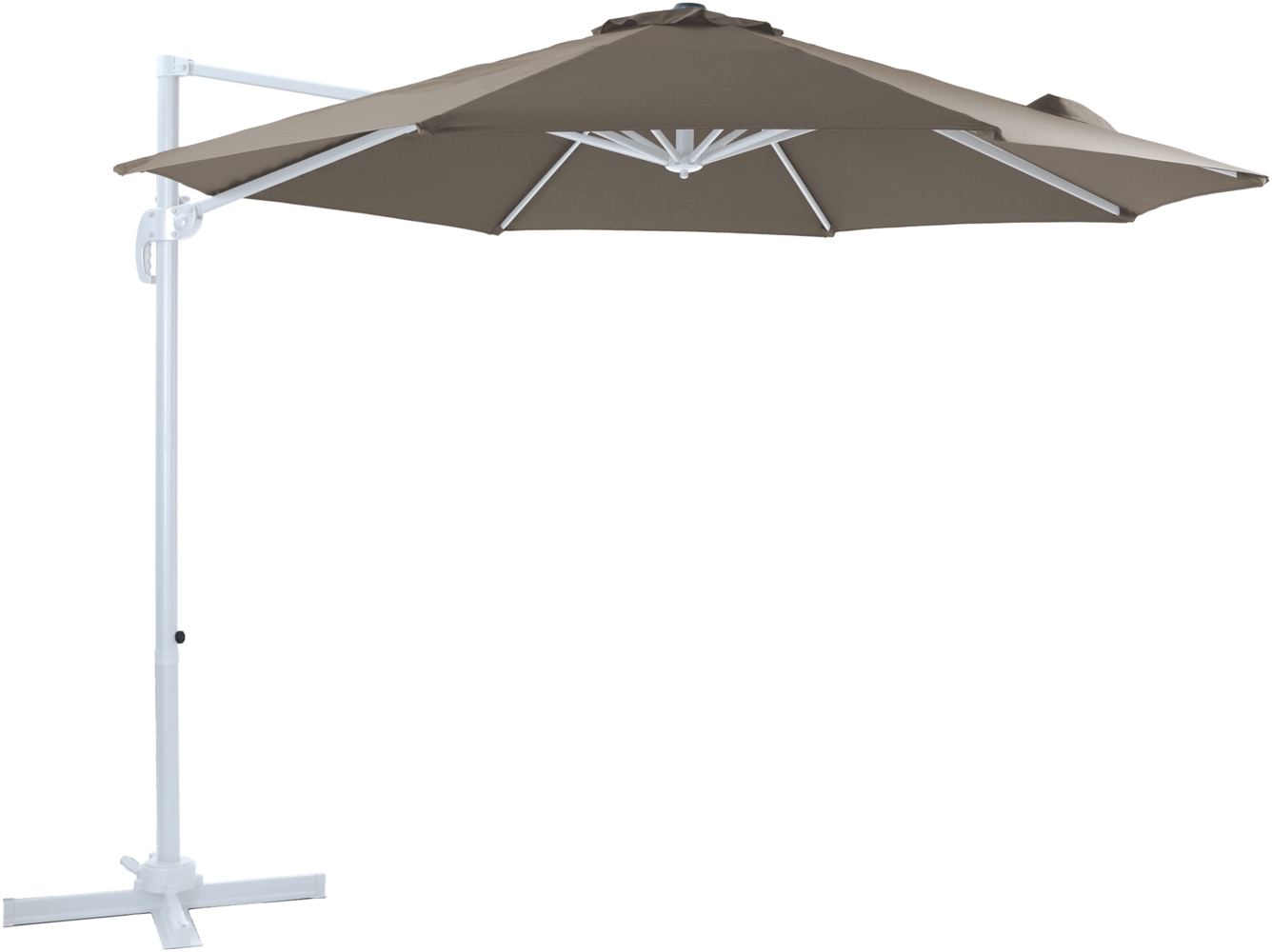 AXI Marisol Ampelschirm Rund Ø 300 cm in Weiß / Taupe Runder Sonnenschirm für Garten / Terrasse mit Aluminium Rahmen | Weiß, Taupe | Textil | 300 cm Bild 1