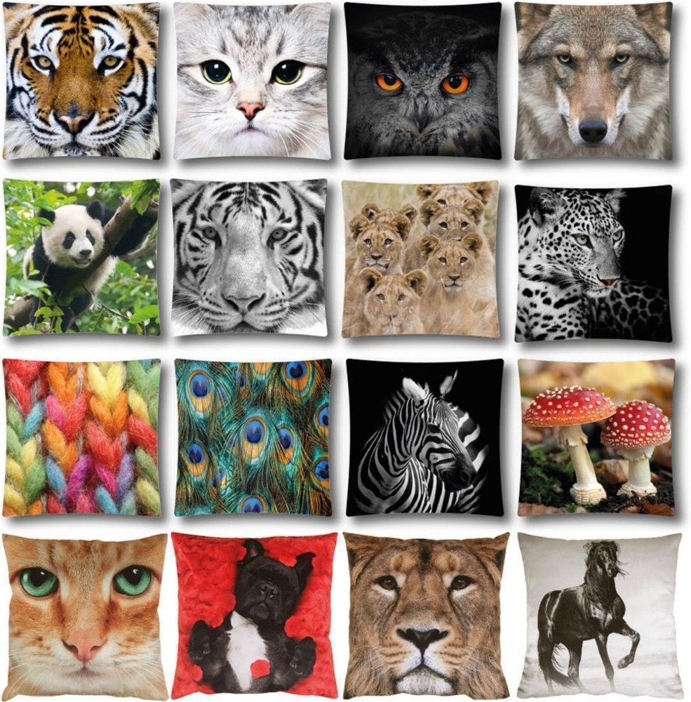 Bestlivings Dekokissen Fotodruck Motiv in 40x40 cm, Flauschig weiches Kissen in vielen Motiven erhältlich ( Design: Pfauenfedern ) Bild 1