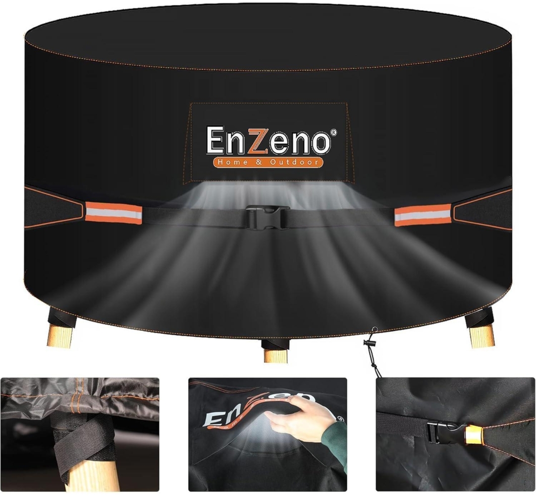 Enzeno Gartenmöbel-Abdeckung 190x80 cm wasserdicht runde Gartentischabdeckung UV Bild 1