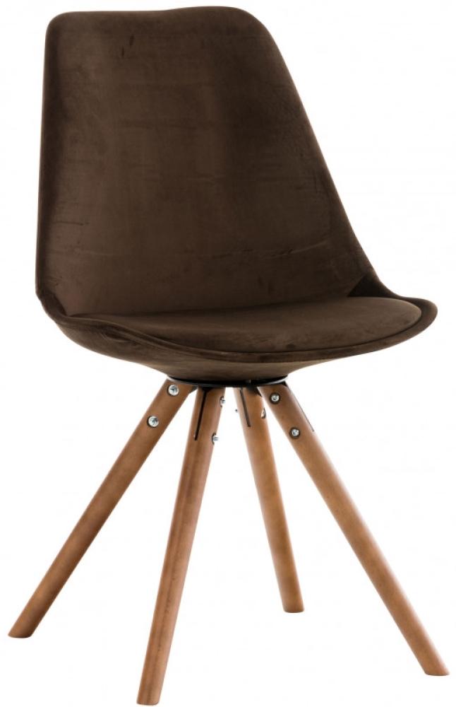 Stuhl Pegleg Samt Rund walnuss braun Bild 1