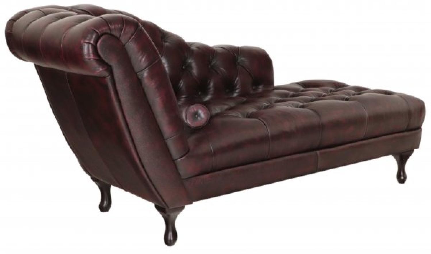 Chaiselongue Chesterfield Delano aus echtem Rindsleder New Red Bild 1