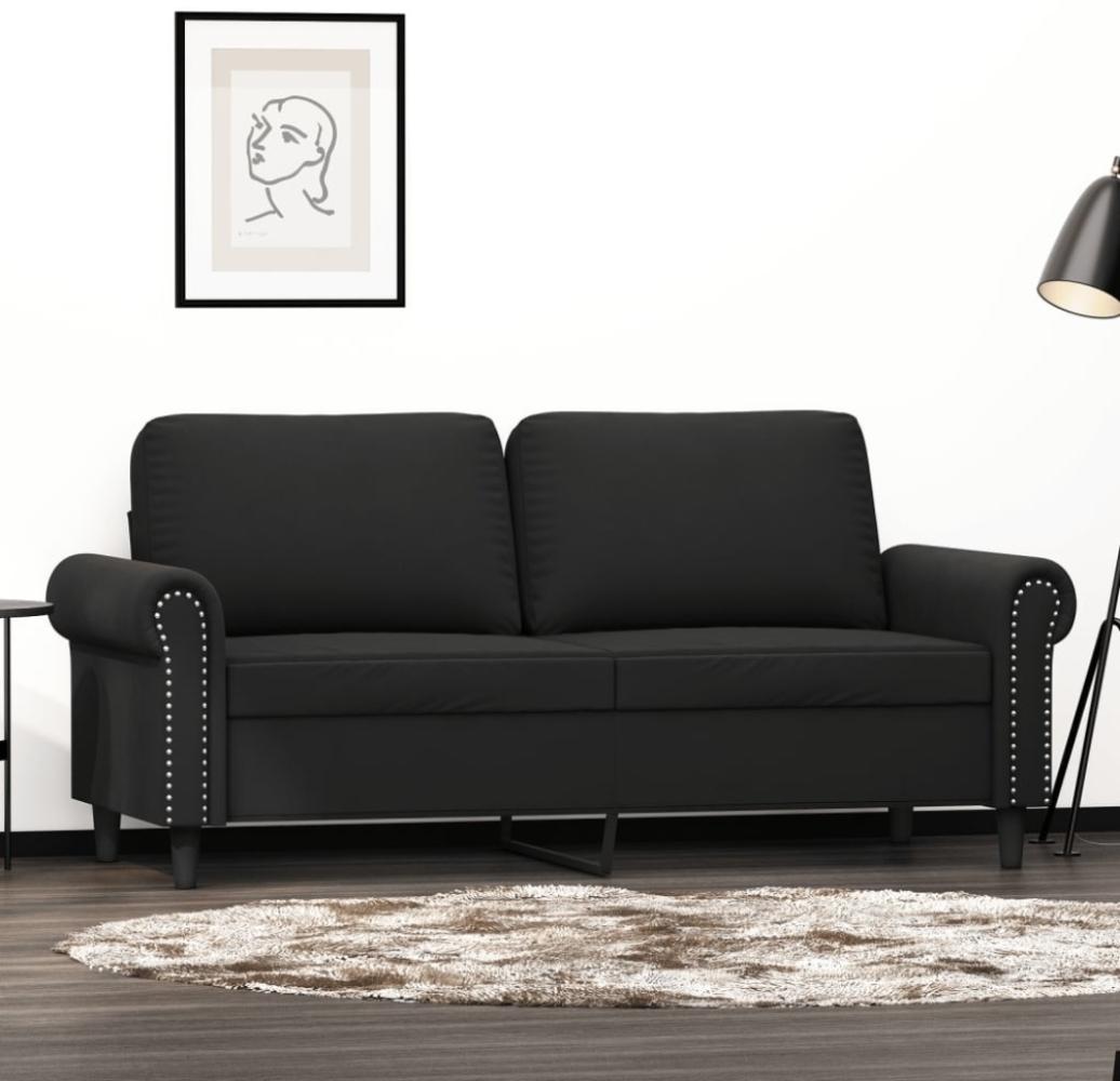 vidaXL 2-Sitzer-Sofa Schwarz 140 cm Samt Bild 1