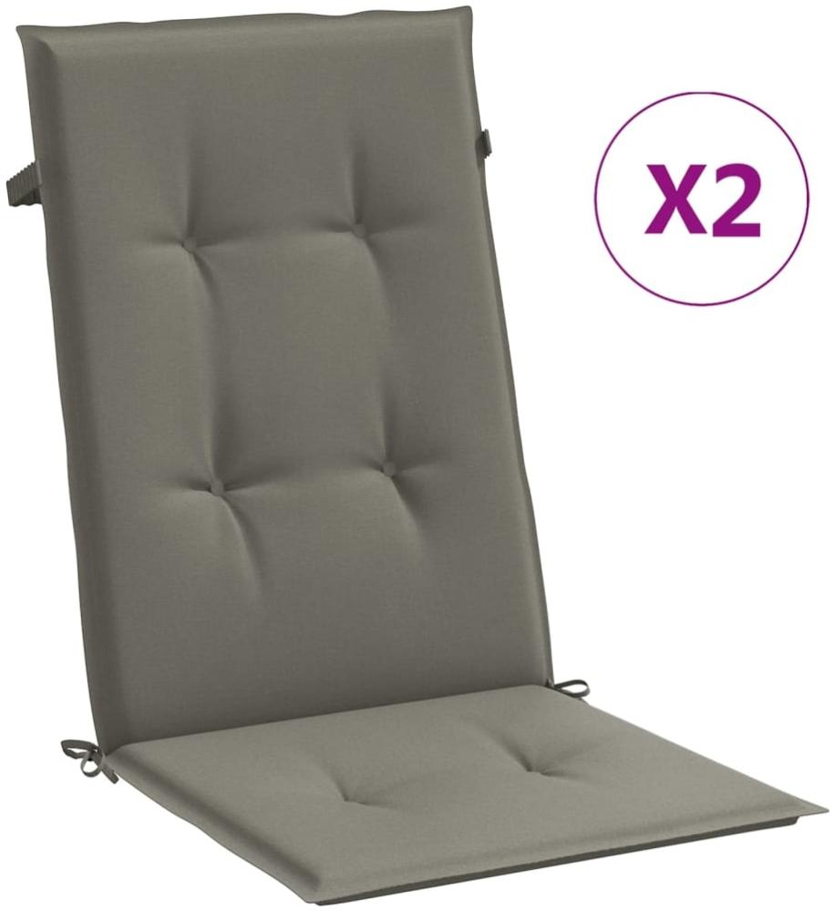 vidaXL Hochlehner-Auflagen 2 Stk. Melange Dunkelgrau 120x50x4 cm Stoff 4002415 Bild 1