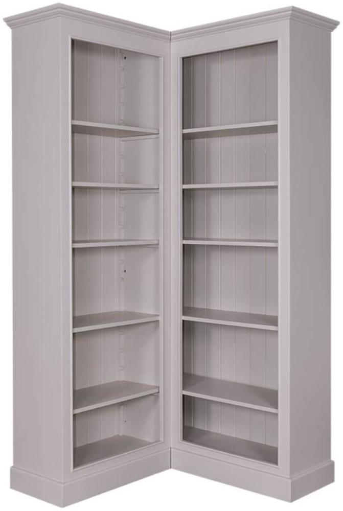 Casa Padrino Landhausstil Eckbücherschrank Grau 108 x 108 x H. 210 cm - Landhausstil Eckschrank Bild 1