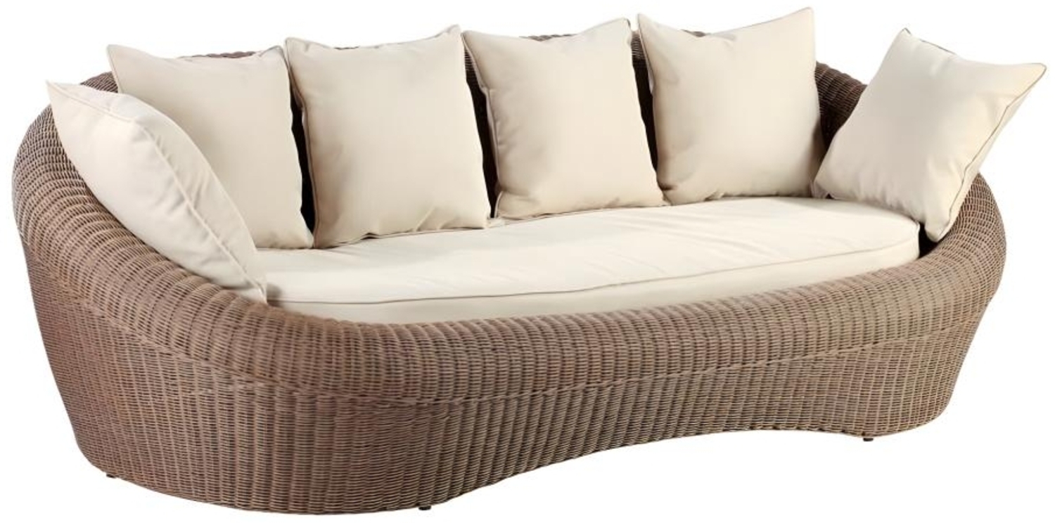 Vente-unique - Gartensofa 3-Sitzer- Polyrattan - Braun - WHITEHEAVEN von MYLIA Bild 1