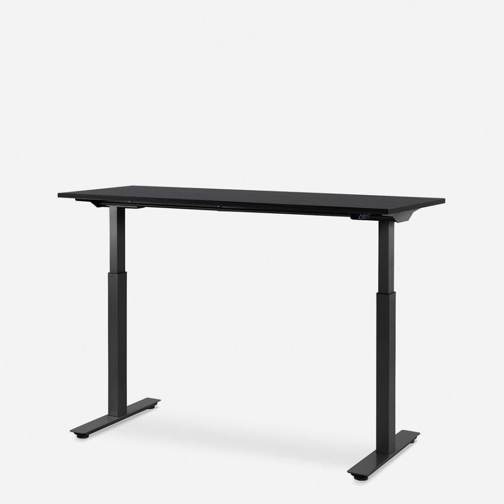 140x60 cm WRK21® SMART - Sorano Eiche Dunkelbraun / Schwarz elektrisch höhenverstellbarer Schreibtisch Bild 1