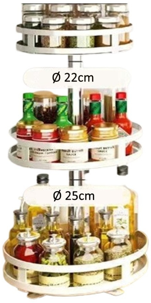 Coonoor Gewürzregal Gewürzregal Drehbares Gewürz-und Getränkeregal Stahl, Multifunktionales Lagerregal Bild 1