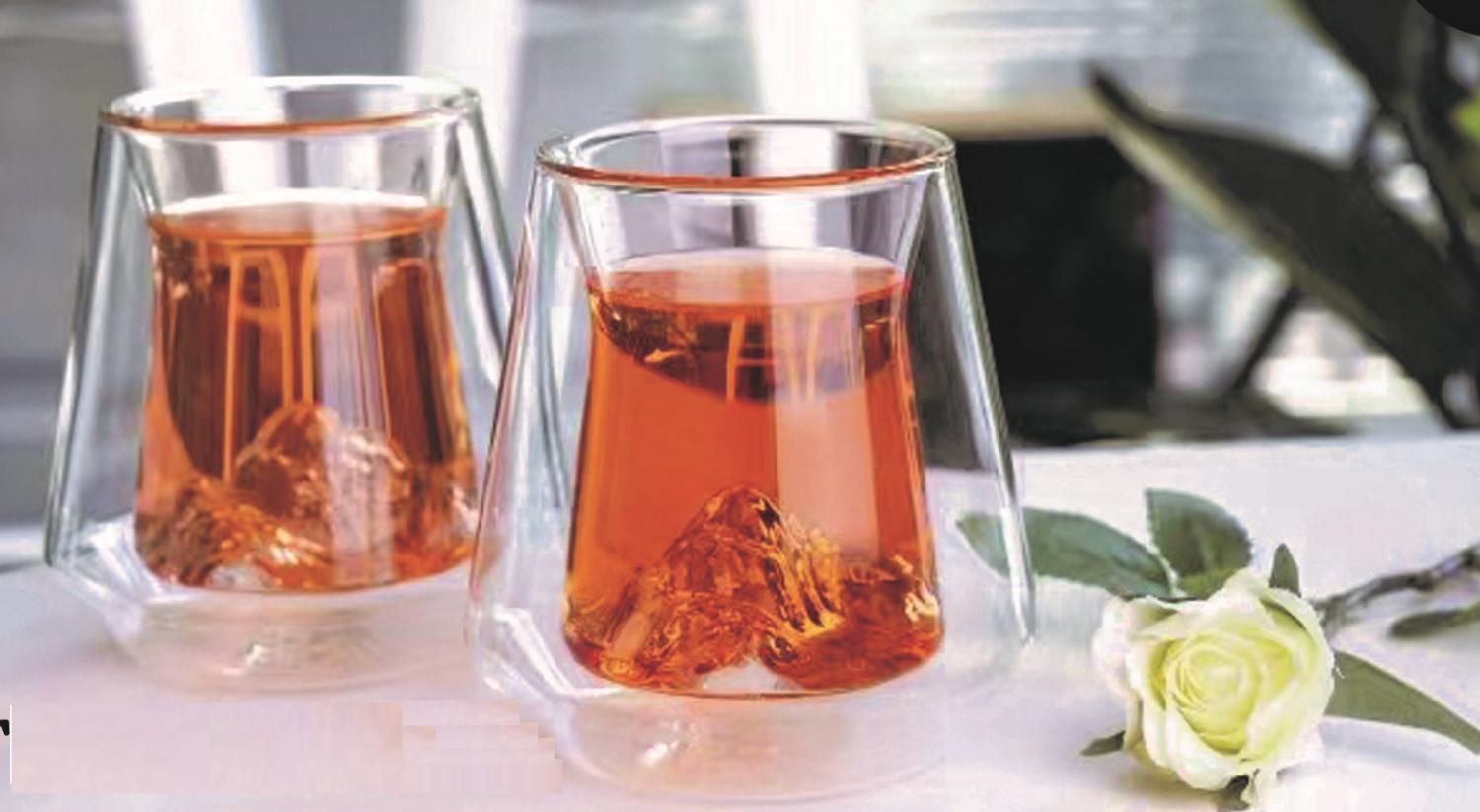 2er Set 300 ml Teeglas Doppelwand Glas Cift Camli Bardak Cay Bardagi transparent Bild 1