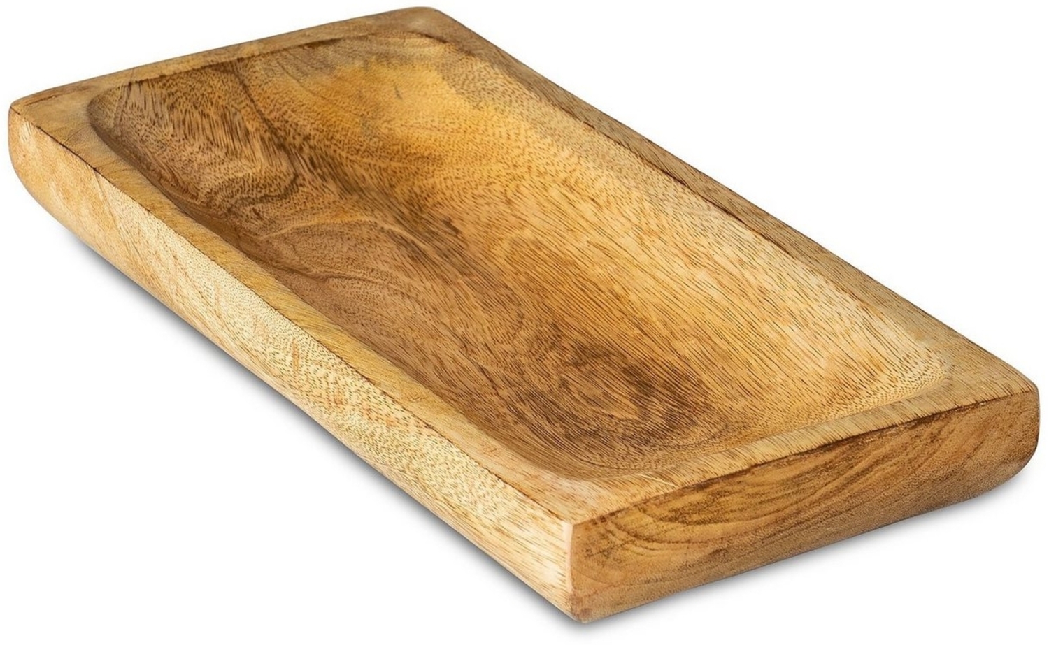 Levandeo® Dekotablett, Tablett Holzschale Mango 31x15 cm Tischdeko Obstschale Bild 1