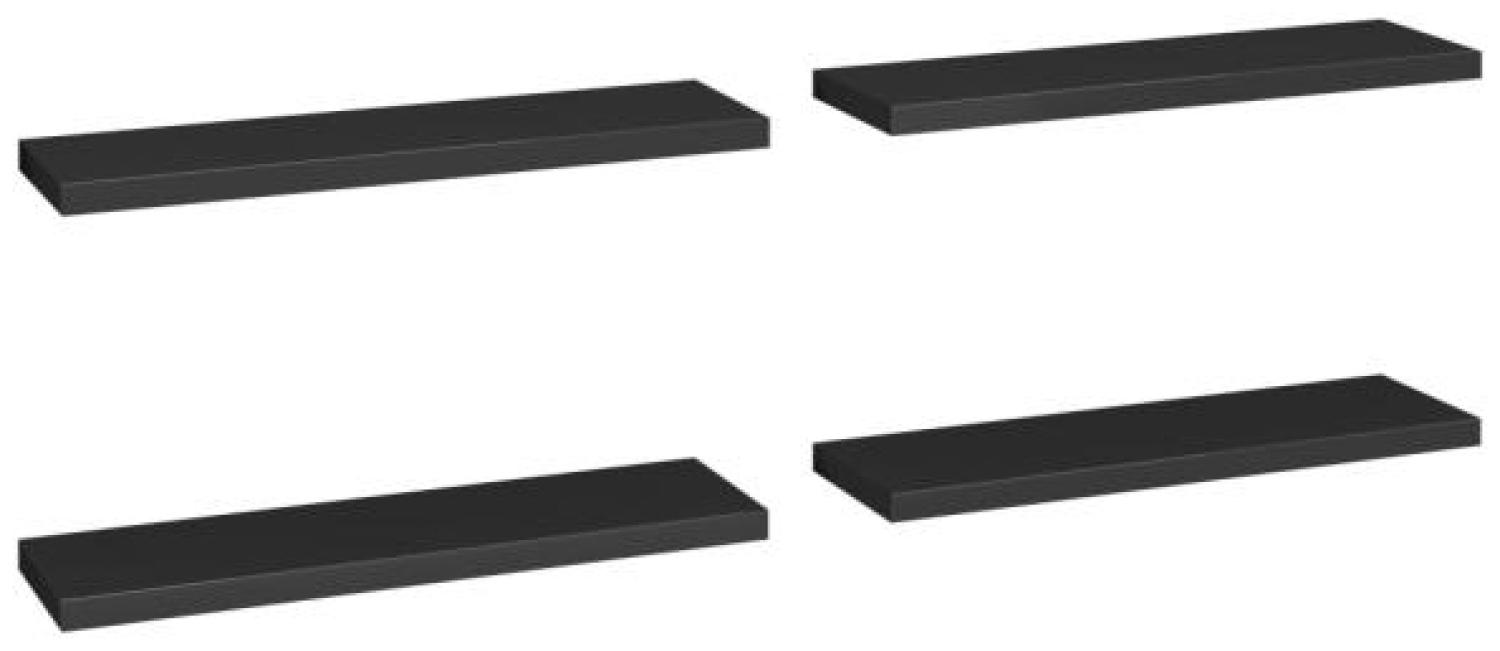 vidaXL Schweberegale 4 Stk. Schwarz 90x23,5x3,8 cm MDF 323840 Bild 1