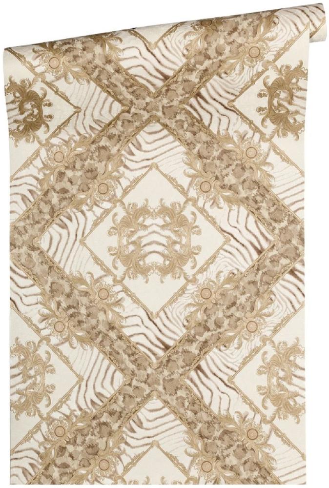 Versace Designer Barock Vliestapete Vasmare 349041 Creme / Beige / Braun - Hochwertige Qualität - Deko Accessoires Bild 1