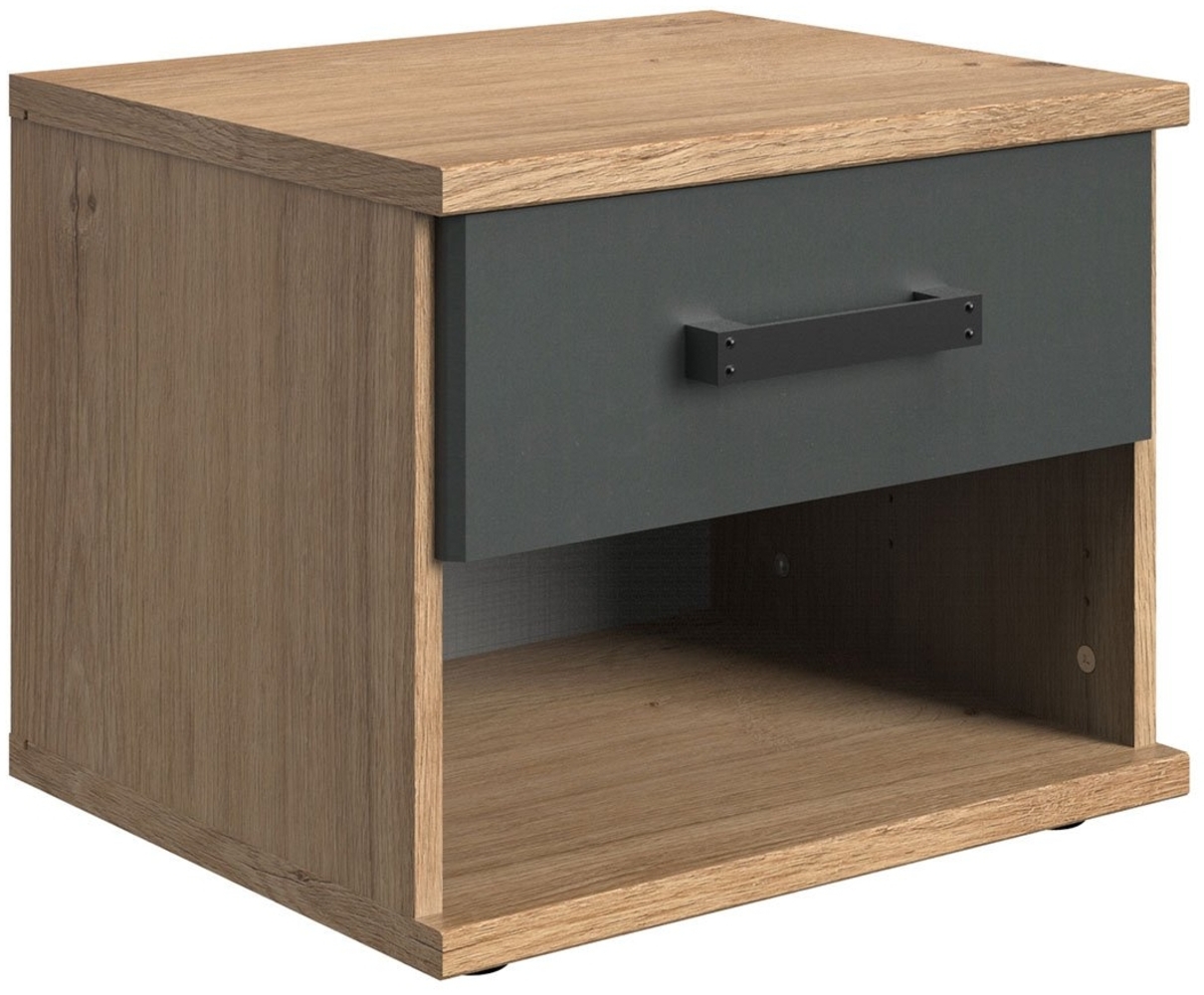 Nachttisch Lakewood / Liverpool , Holzwerkstoff , Schwarz, Holzfarben , 46 x 38 x 40 cm Bild 1